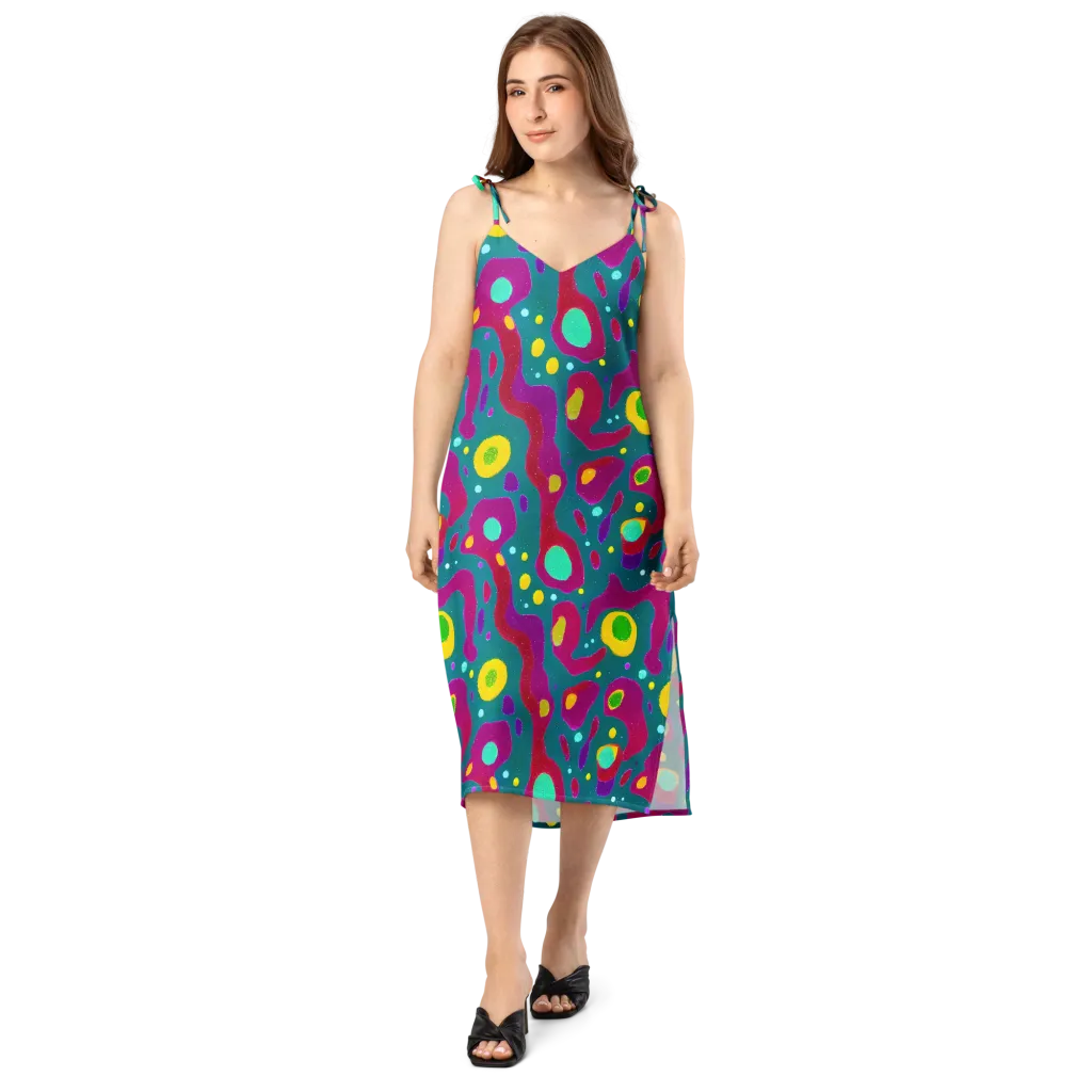 Aqua Psyche on Slip Dress — Front