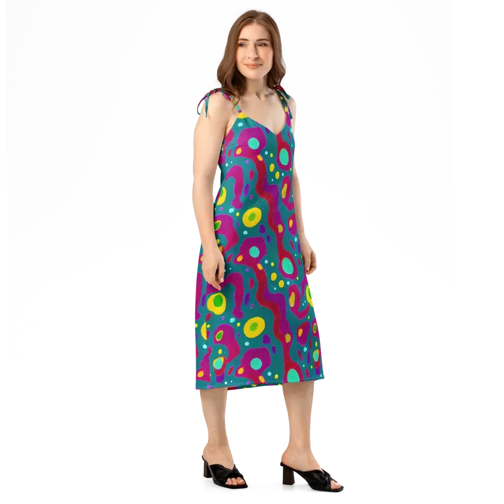 Aqua Psyche on Slip Dress — Right Front