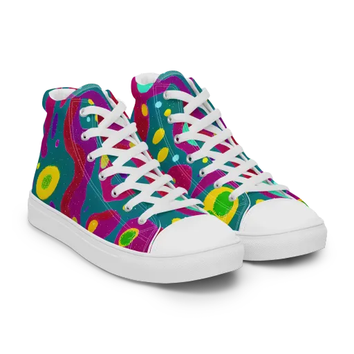 Aqua Psyche on a Men's High Top Canvas Shoes