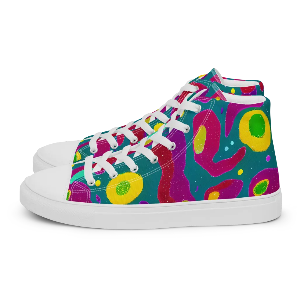 Aqua Psyche on Men's High Top Canvas Shoes — Left
