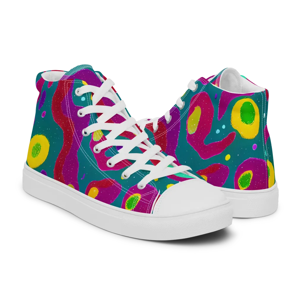 Aqua Psyche on Men's High Top Canvas Shoes — Right