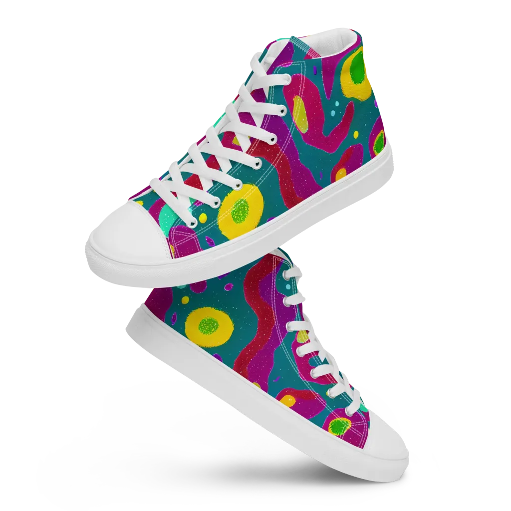 Aqua Psyche on Men's High Top Canvas Shoes — Front