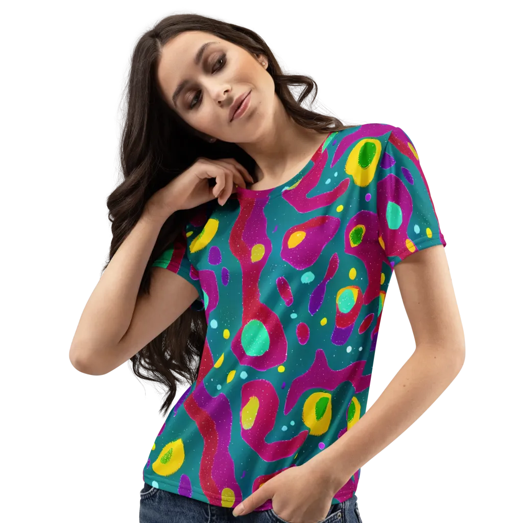 Aqua Psyche on Women's Crew Neck T-Shirt — Left Front