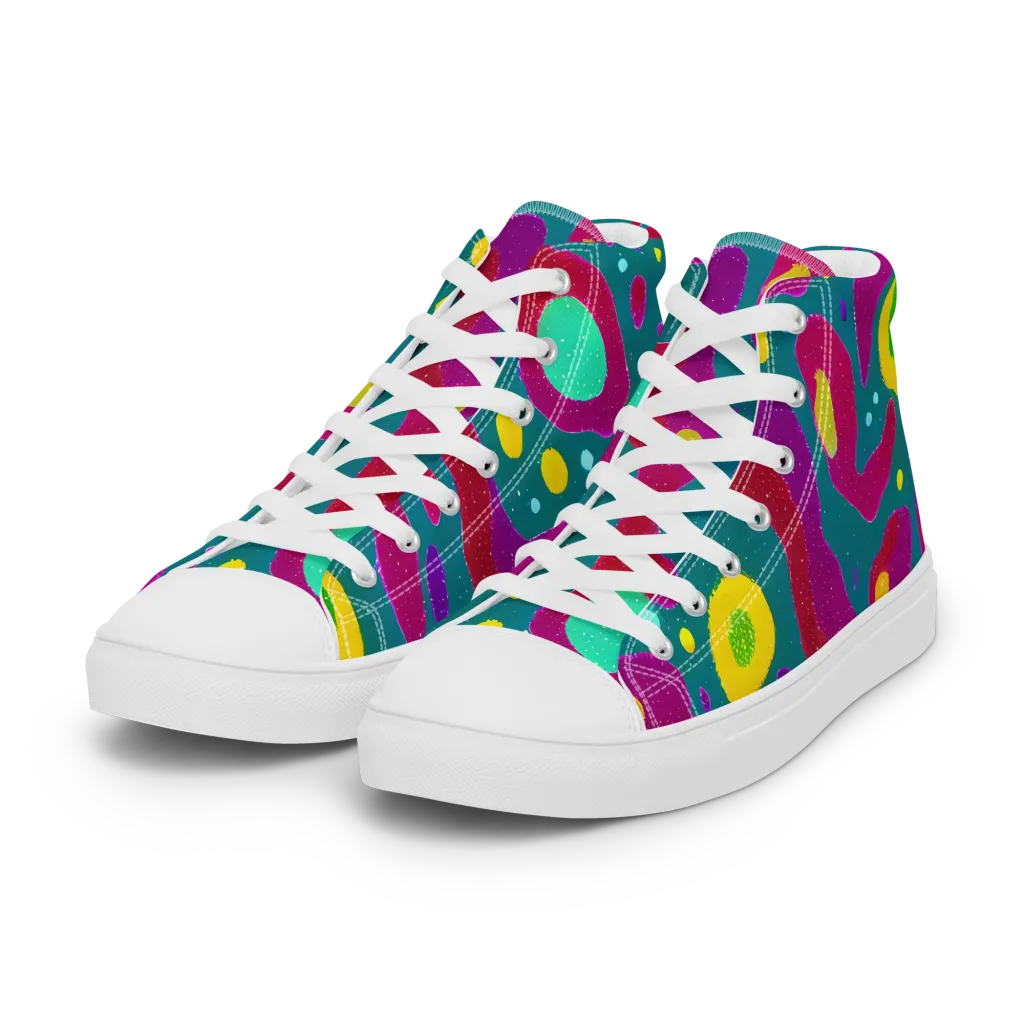 Aqua Psyche on Women's High Top Canvas Shoes — Left Front