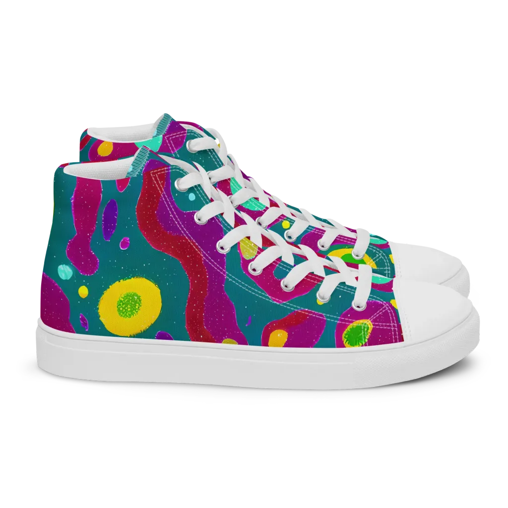 Aqua Psyche on Women's High Top Canvas Shoes — Right
