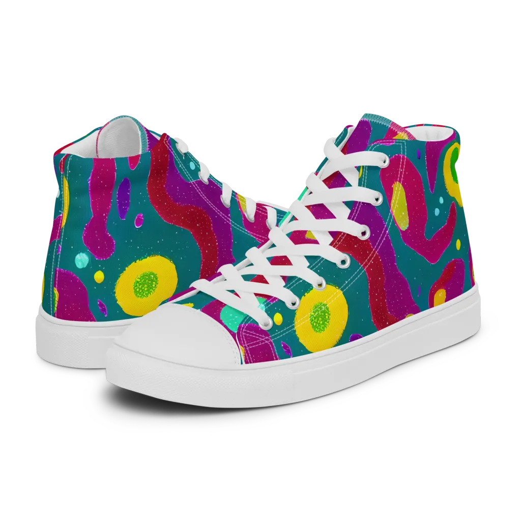 Aqua Psyche on Women's High Top Canvas Shoes — Left