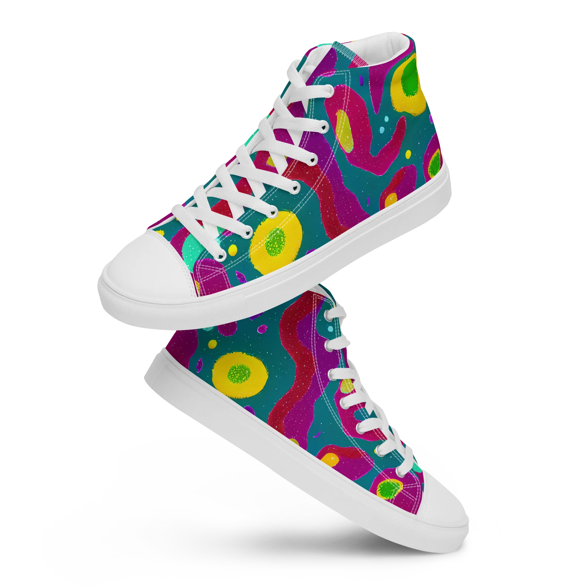 Aqua Psyche on Women's High Top Canvas Shoes — Front