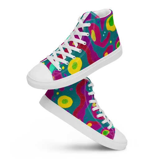 Aqua Psyche on a Women's High Top Canvas Shoes