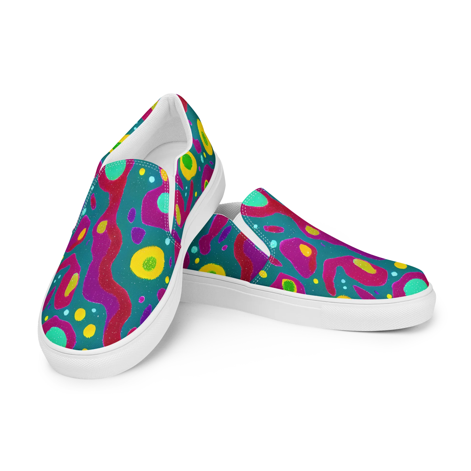 Aqua Psyche on Men's Slip-On Canvas Shoes — Left Front