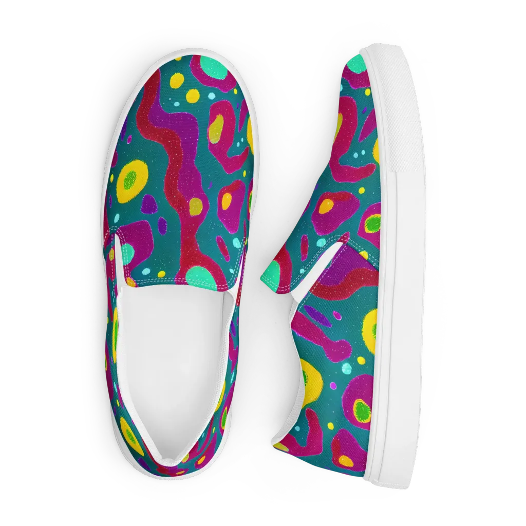 Aqua Psyche on Men's Slip-On Canvas Shoes — Front