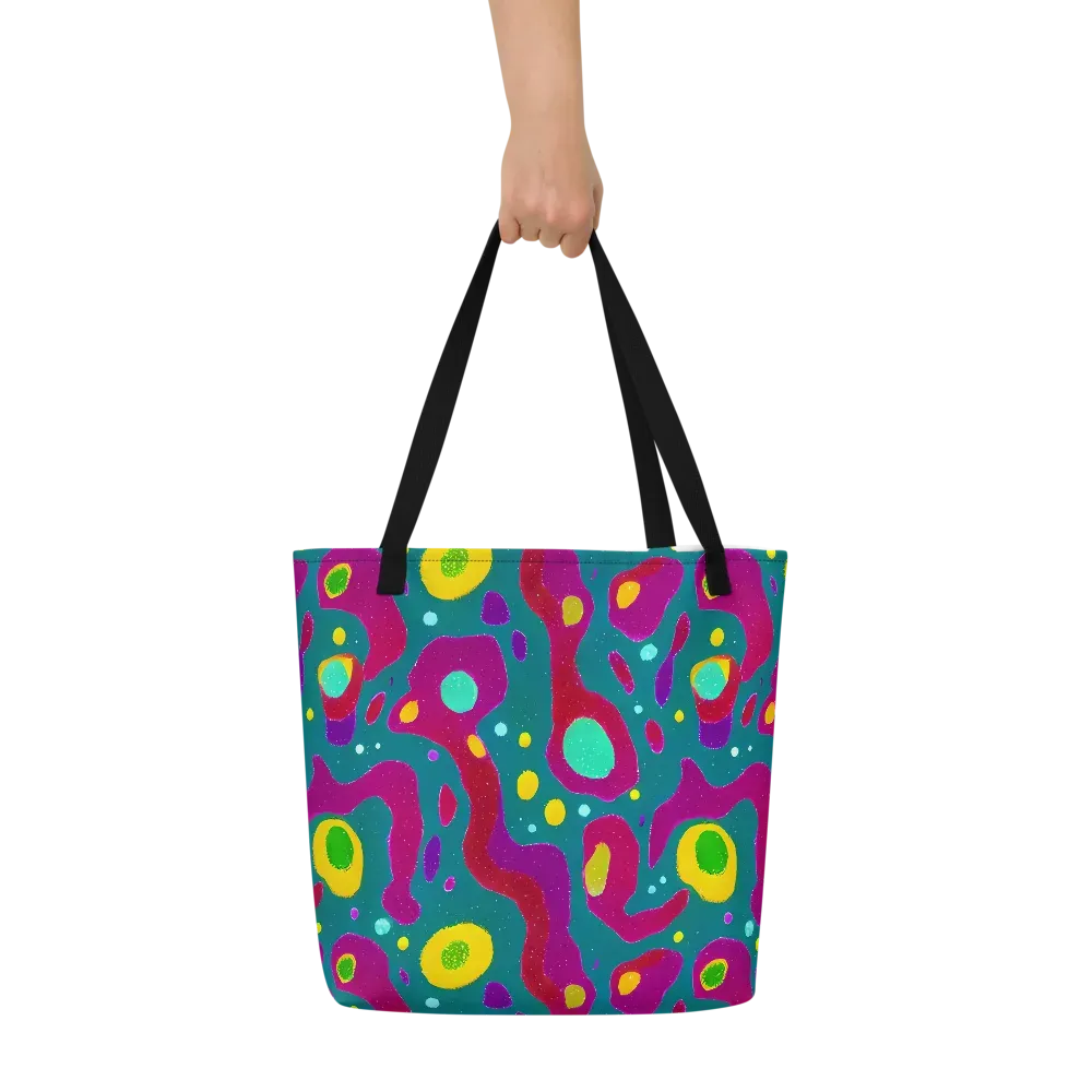 Aqua Psyche on Large Tote Bag W/ Pocket — Front