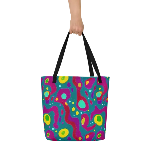 Aqua Psyche on a Large Tote Bag W/ Pocket