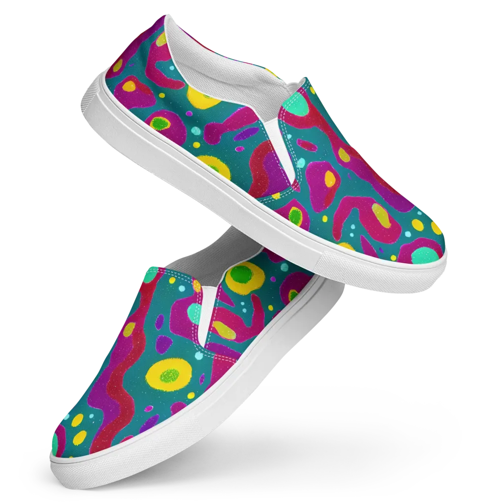 Aqua Psyche on Women's Slip-On Canvas Shoes — Front