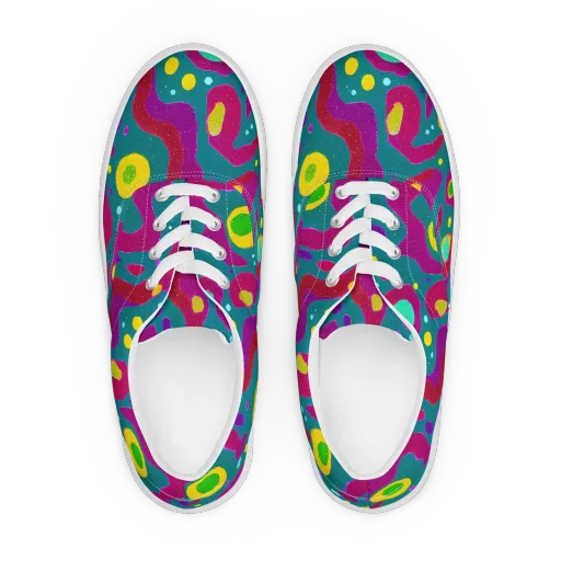 Aqua Psyche on a Men's Lace-Up Canvas Shoes