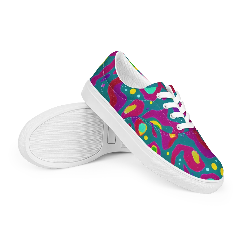 Aqua Psyche on Men's Lace-Up Canvas Shoes — Right Front