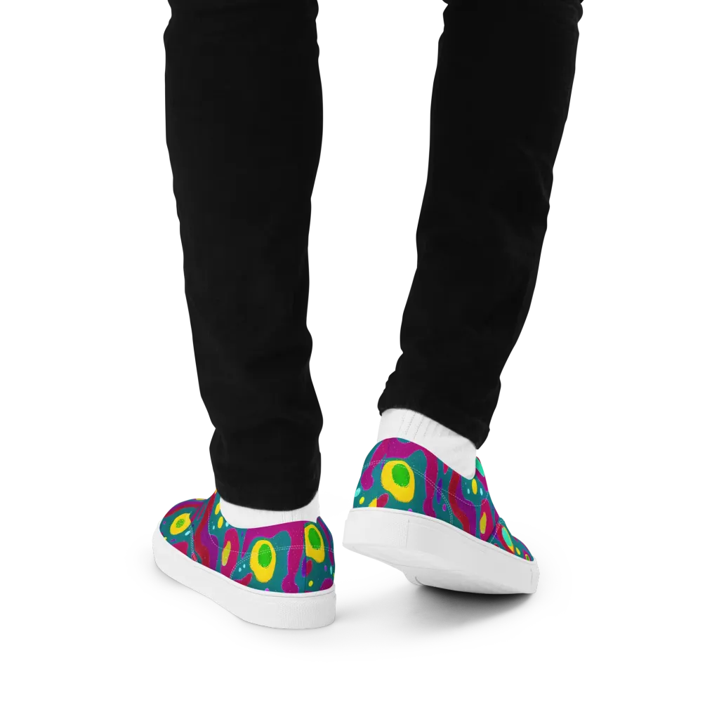 Aqua Psyche on Men's Lace-Up Canvas Shoes — Back