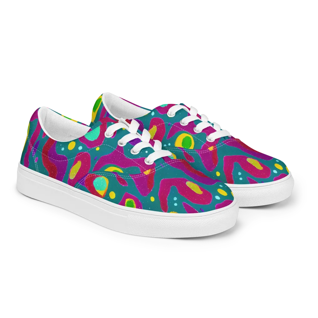 Aqua Psyche on Men's Lace-Up Canvas Shoes — Right Front