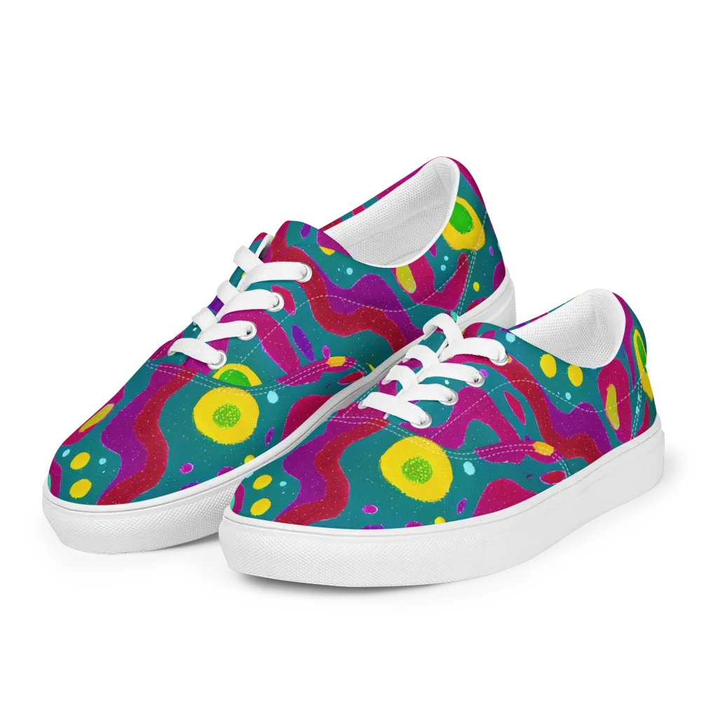 Aqua Psyche on Men's Lace-Up Canvas Shoes — Left Front