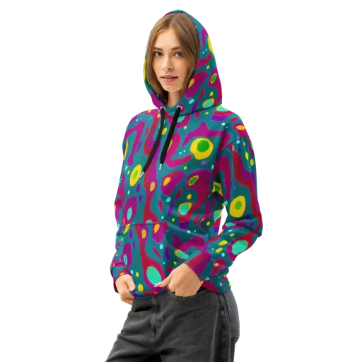 Aqua Psyche on a Cotton Hoodie