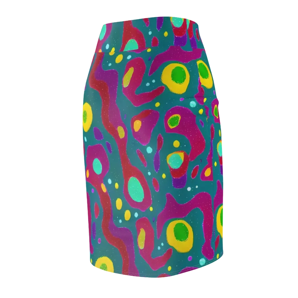Aqua Psyche on Pencil Skirt — Back Side