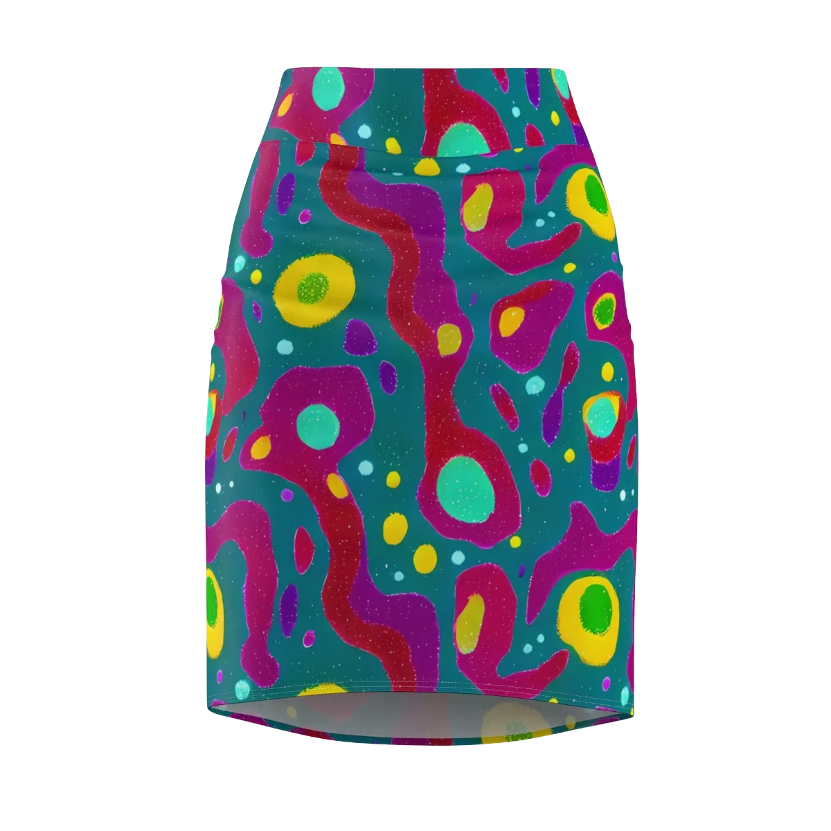 Aqua Psyche on Pencil Skirt — Front