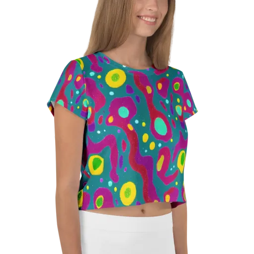 Aqua Psyche on a Crop Tee