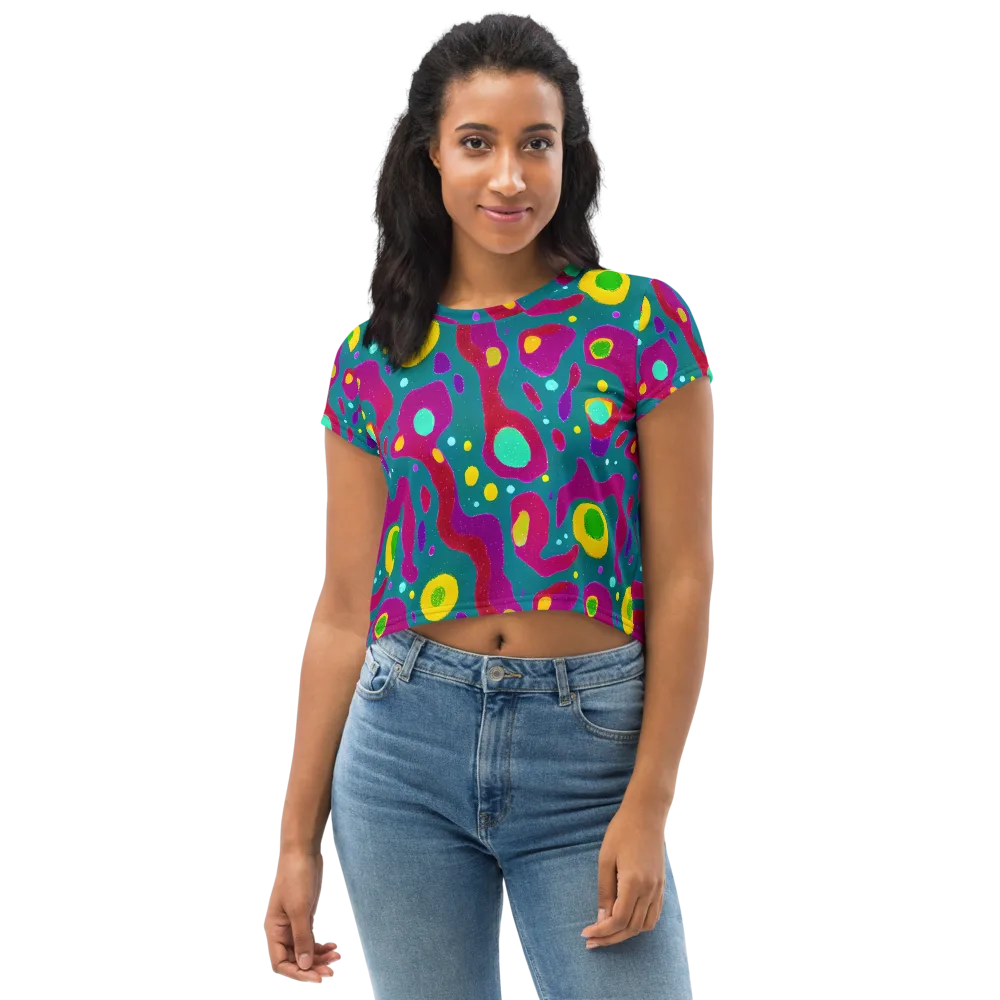 Aqua Psyche on Crop Tee — Front