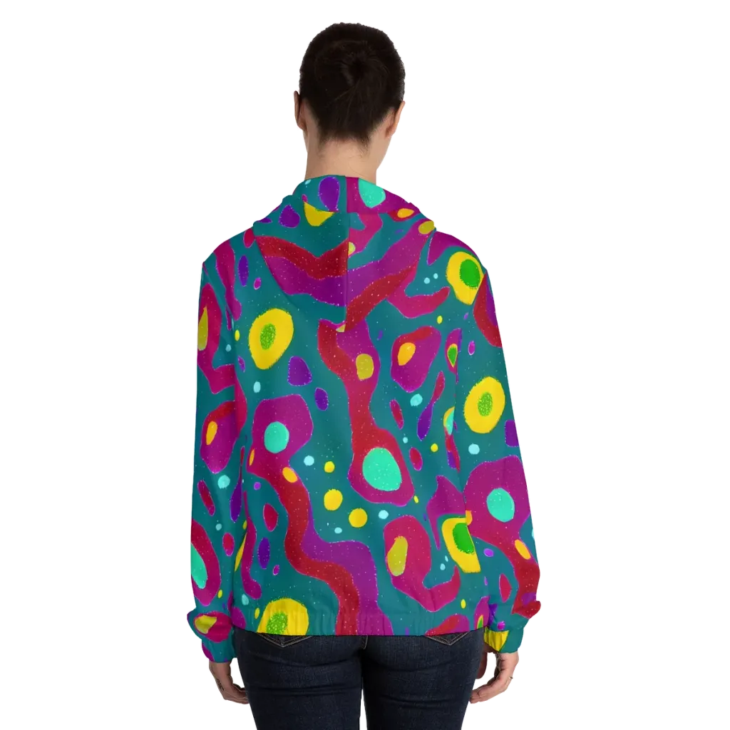 Aqua Psyche on Women's Full-Zip Hoodie — Back On Person