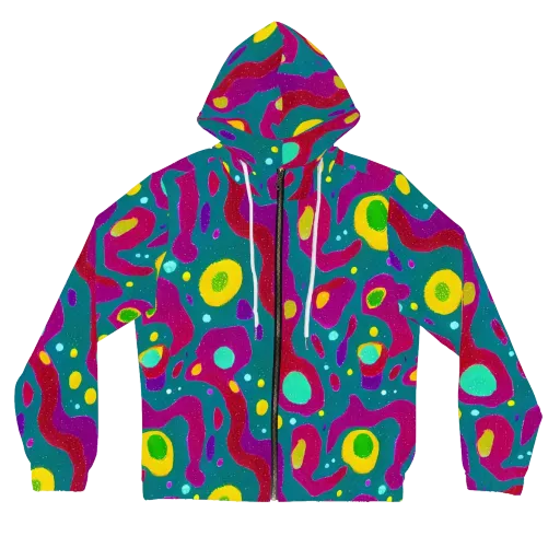 Aqua Psyche on a Women's Full-Zip Hoodie