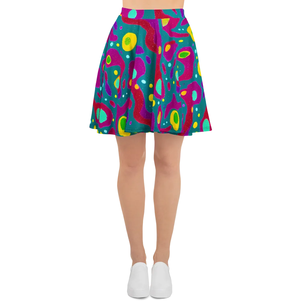 Aqua Psyche on Skater Skirt — Front