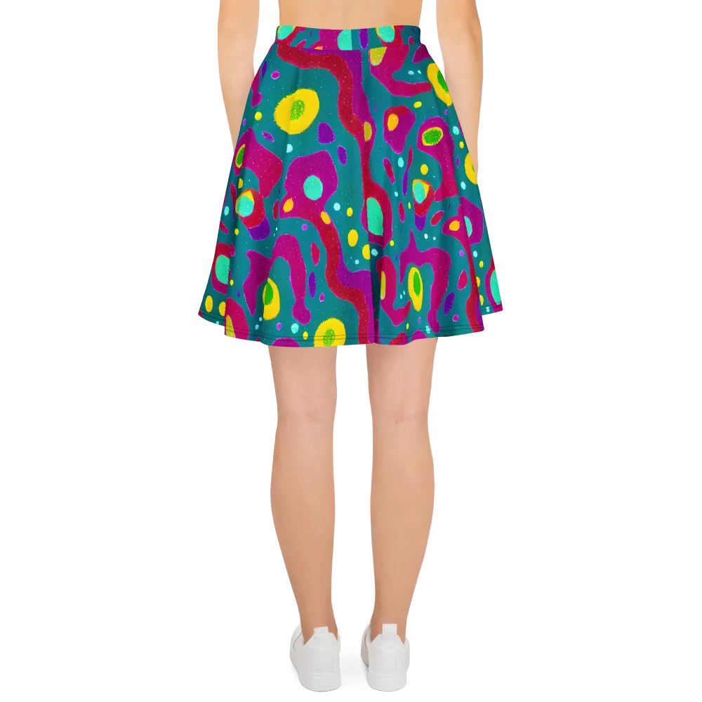 Aqua Psyche on Skater Skirt — Back