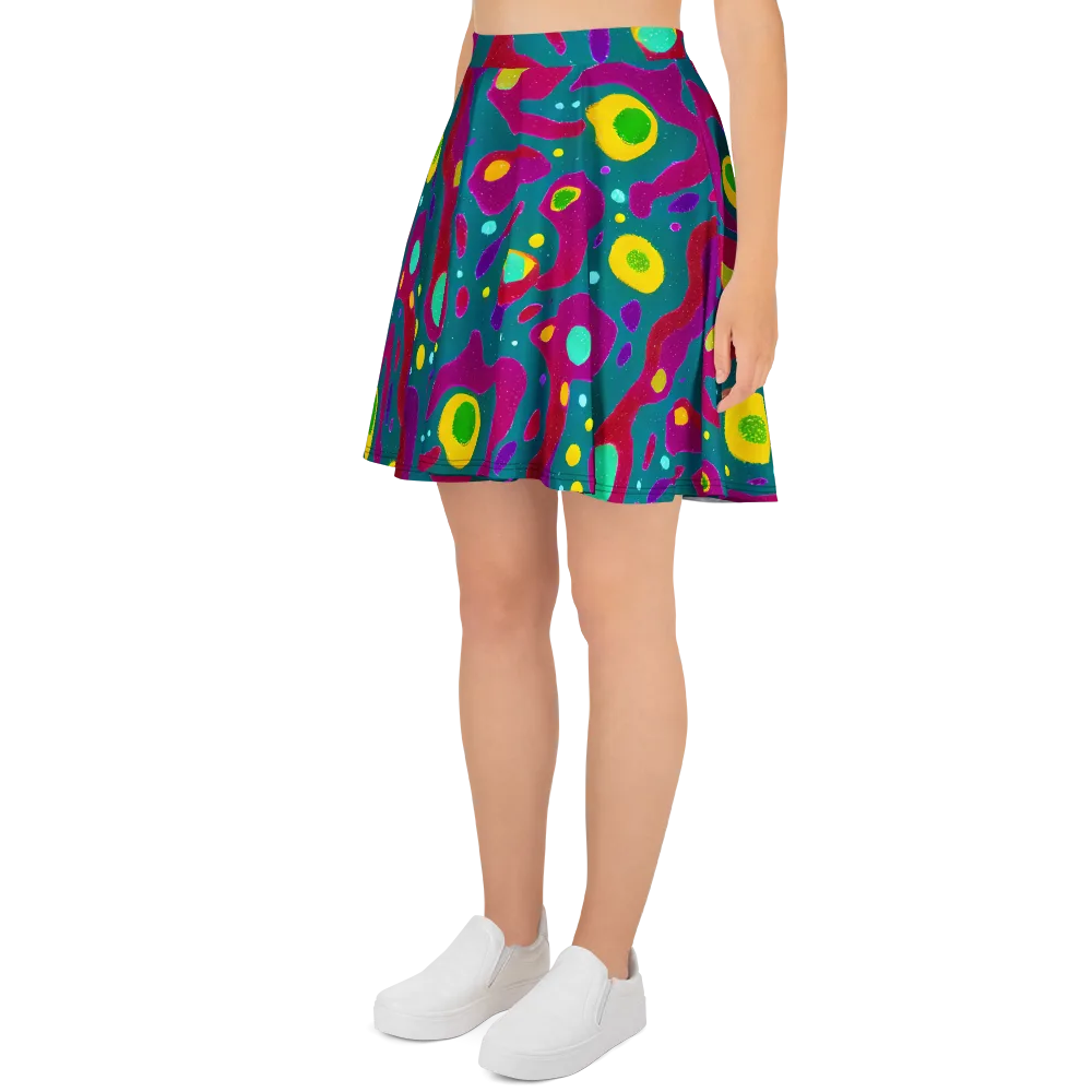 Aqua Psyche on Skater Skirt — Left