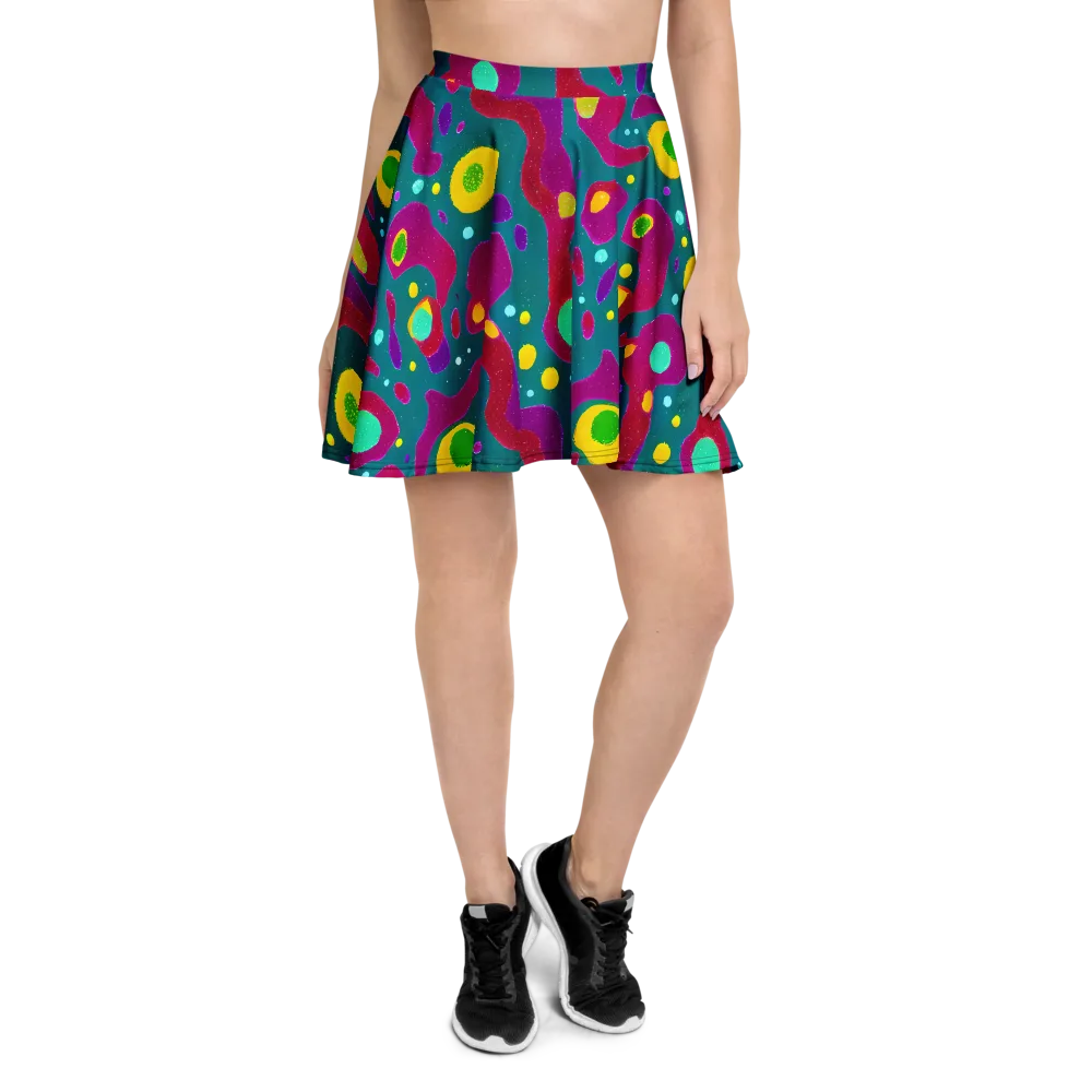 Aqua Psyche on Skater Skirt — Front