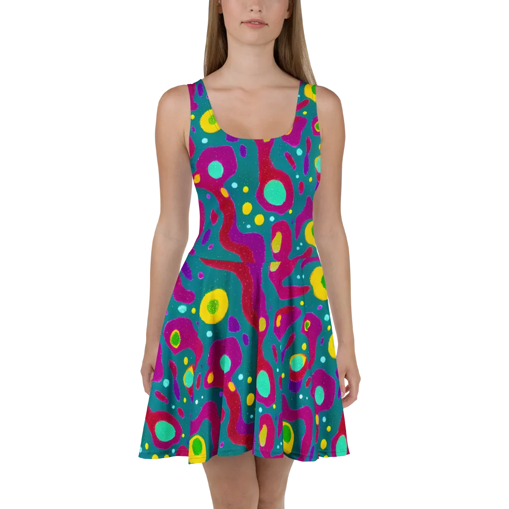 Aqua Psyche on Skater Dress — Front