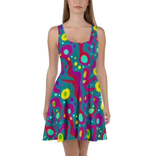 Aqua Psyche on a Skater Dress