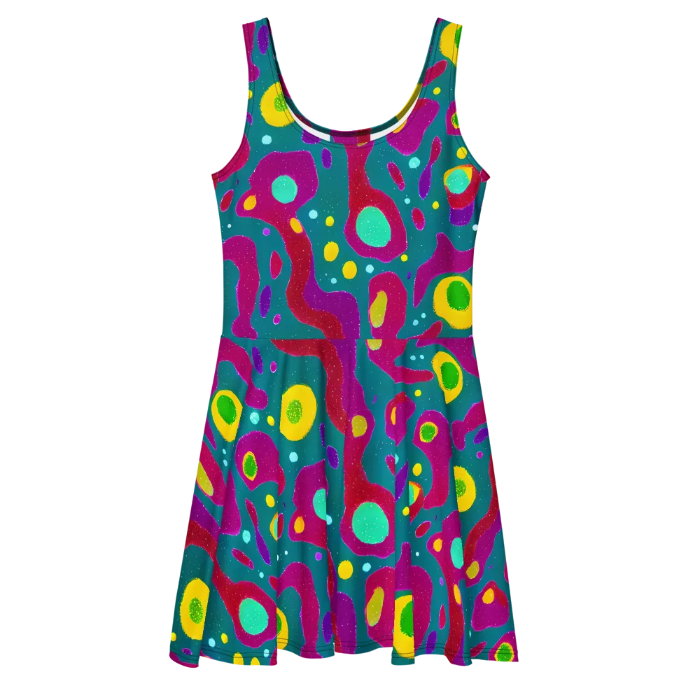 Aqua Psyche on Skater Dress — Front