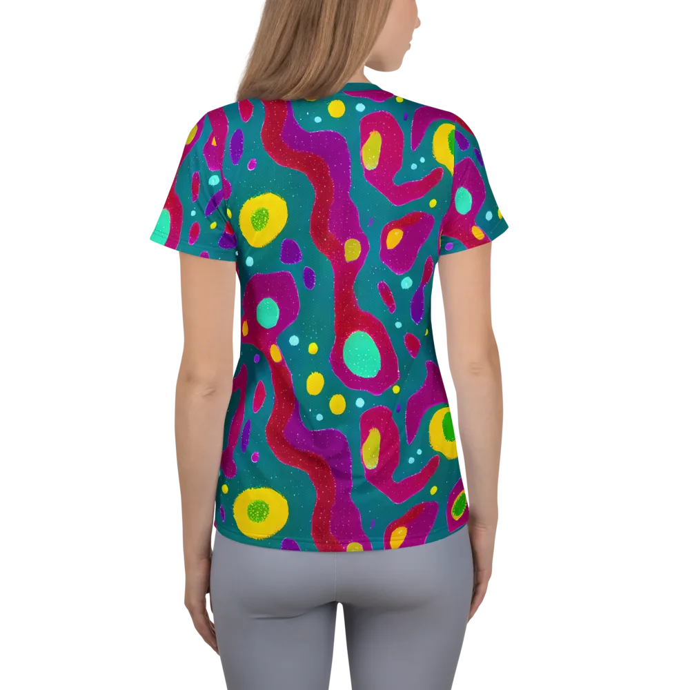 Aqua Psyche on Women's Athletic T-Shirt — Back