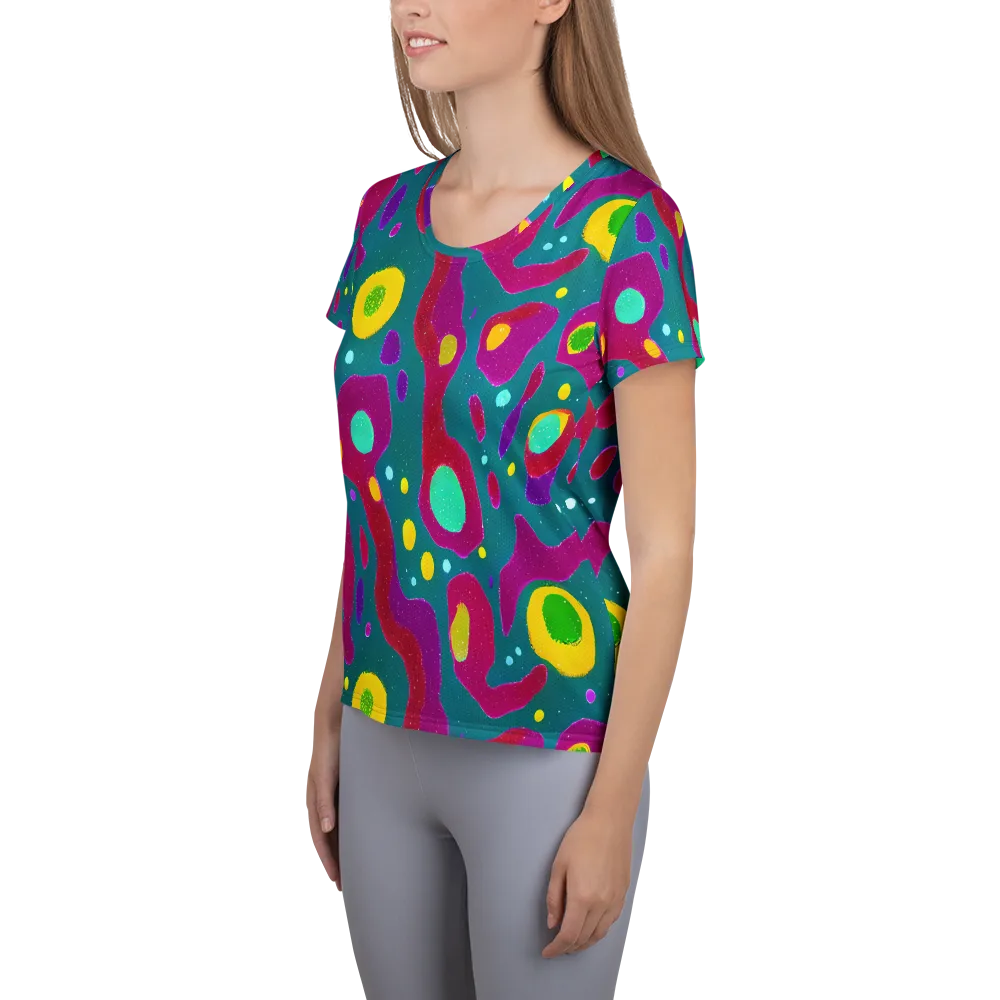 Aqua Psyche on Women's Athletic T-Shirt — Left