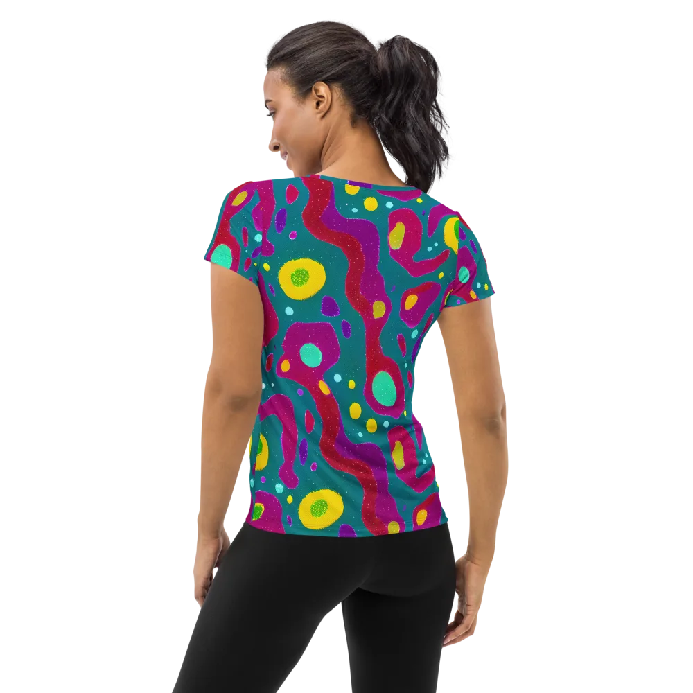 Aqua Psyche on Women's Athletic T-Shirt — Back