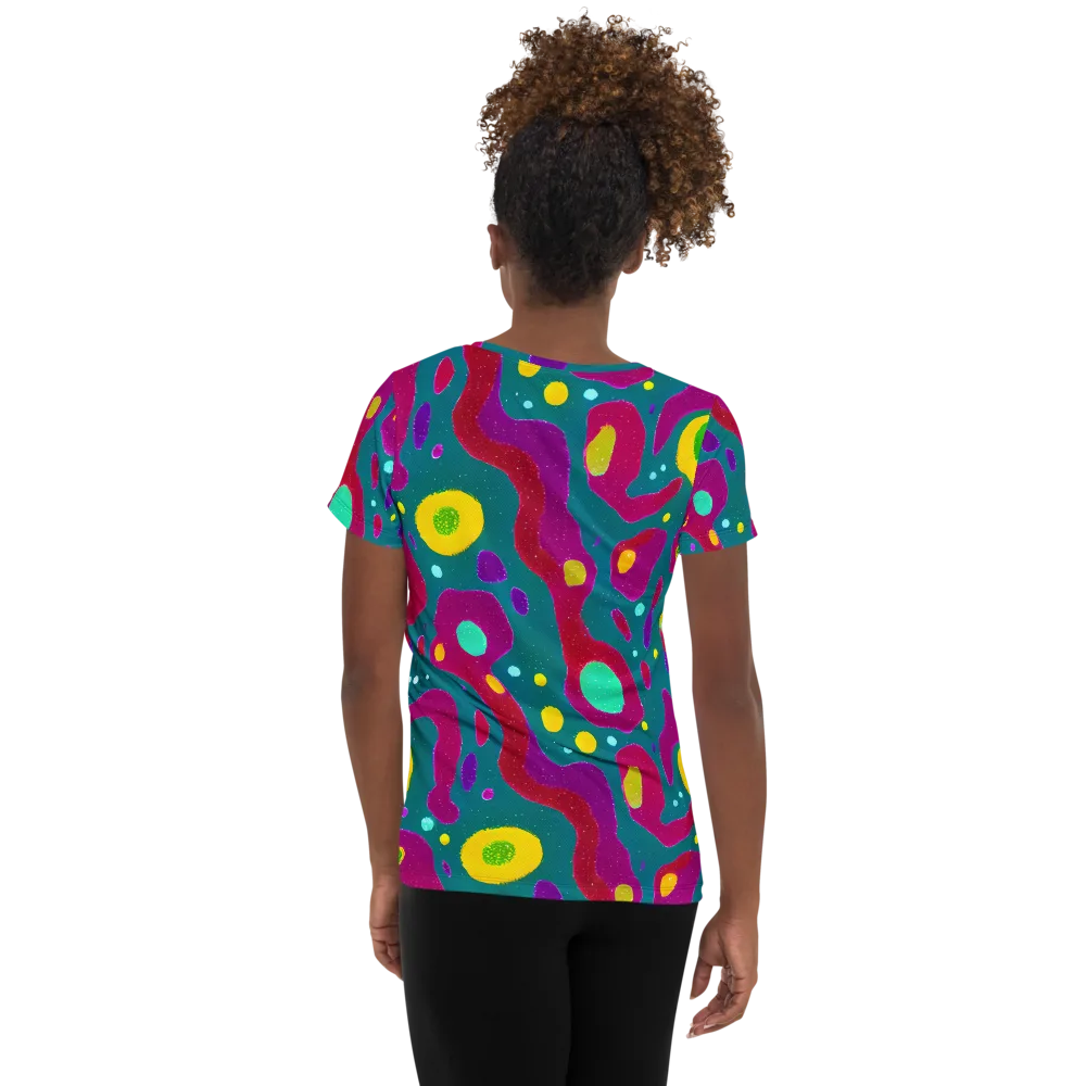 Aqua Psyche on Women's Athletic T-Shirt — Back