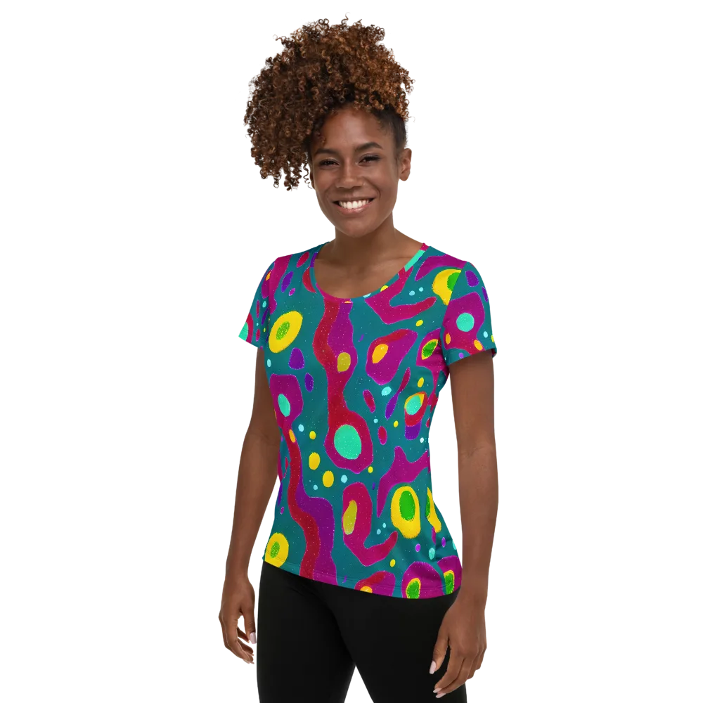 Aqua Psyche on Women's Athletic T-Shirt — Left