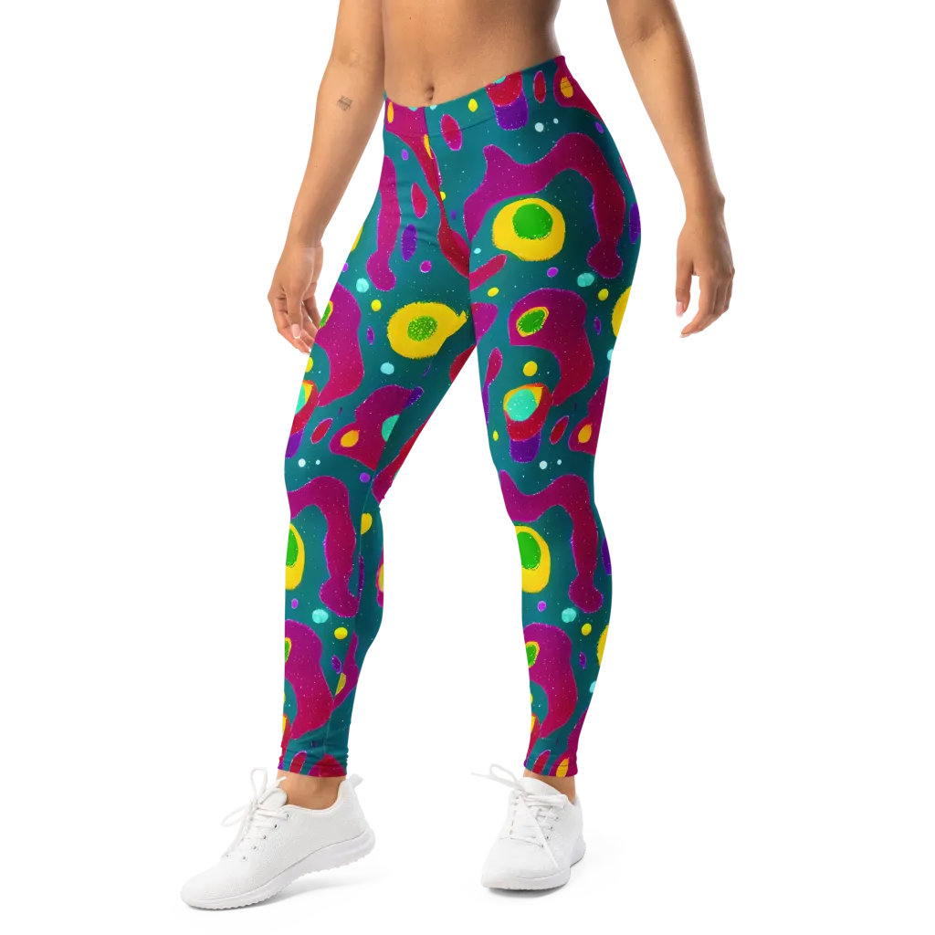 Aqua Psyche on Leggings — Left Front