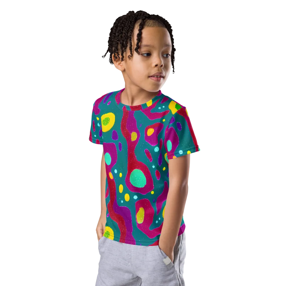 Aqua Psyche on Kids Crew Neck T-Shirt — Left Front