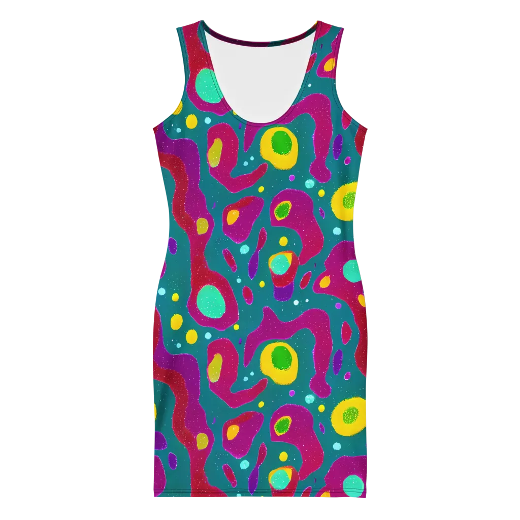 Aqua Psyche on Bodycon Dress — Front