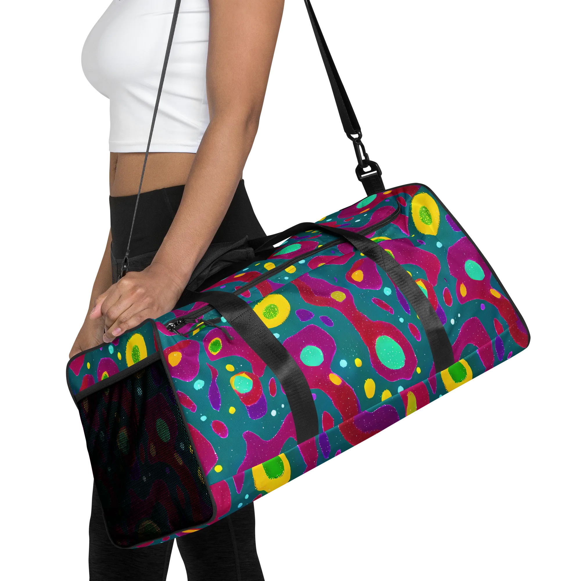 Aqua Psyche on Duffle Bag — Front