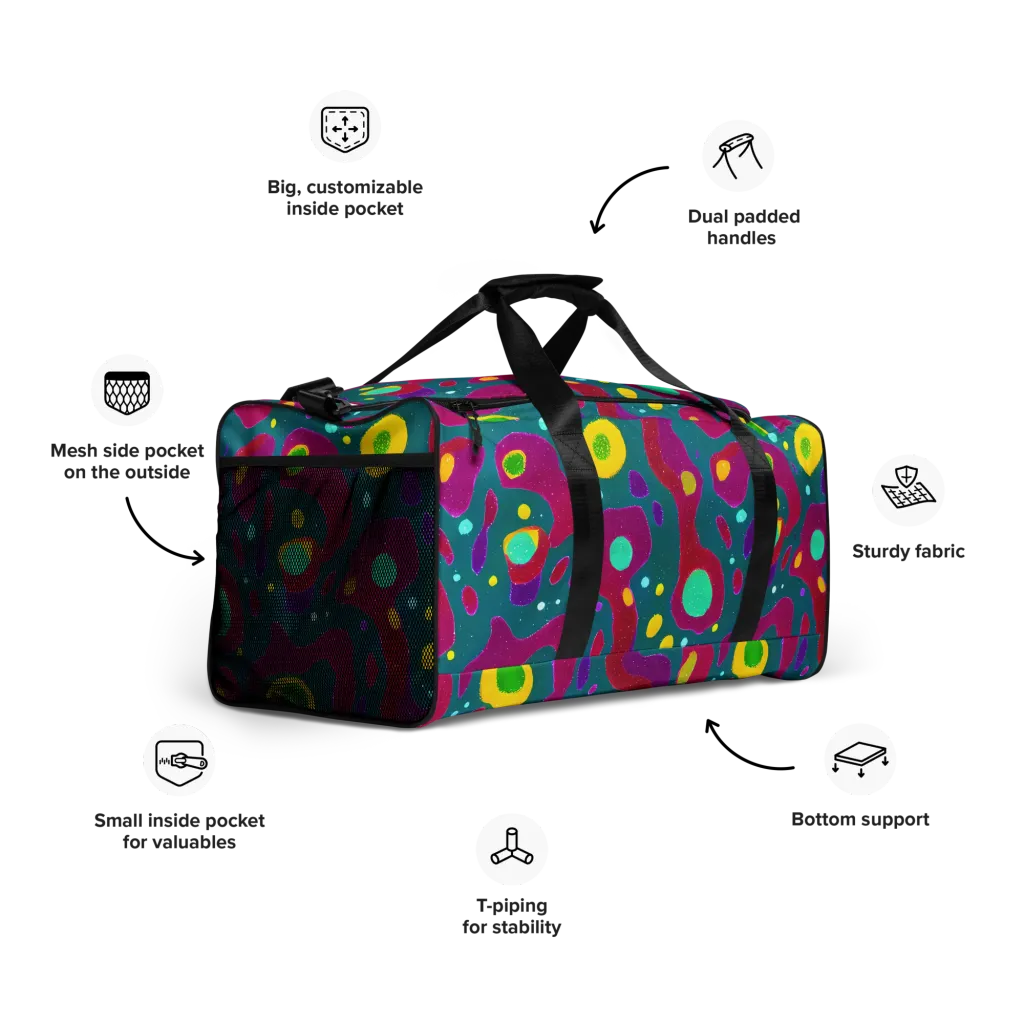 Aqua Psyche on Duffle Bag — Right Front