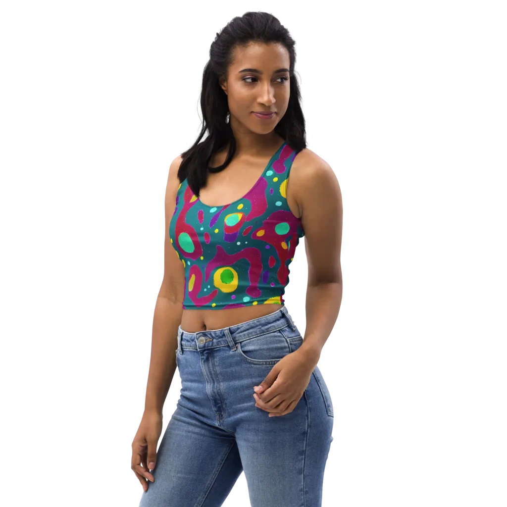 Aqua Psyche on Crop Top — Left Front