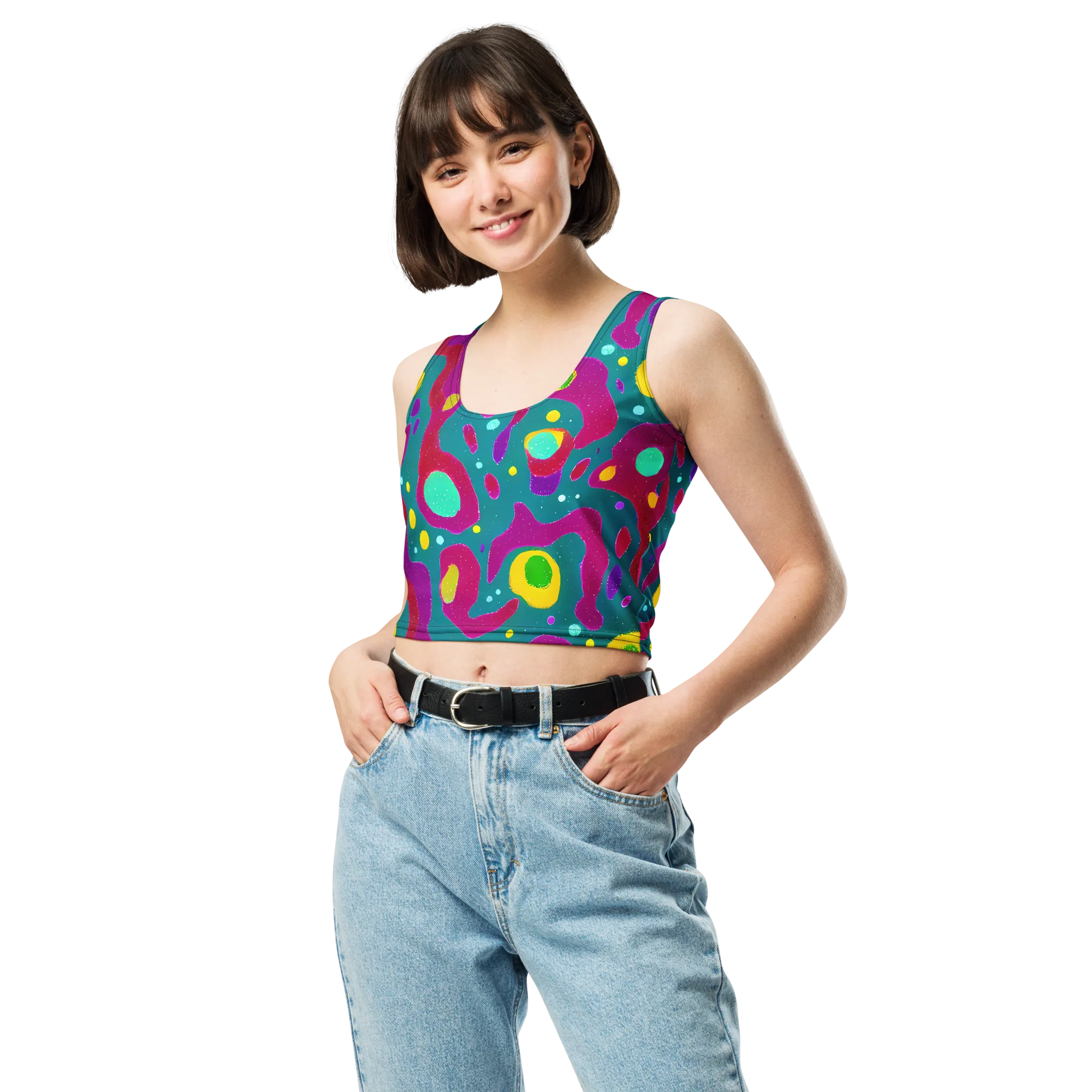 Aqua Psyche on Crop Top — Front