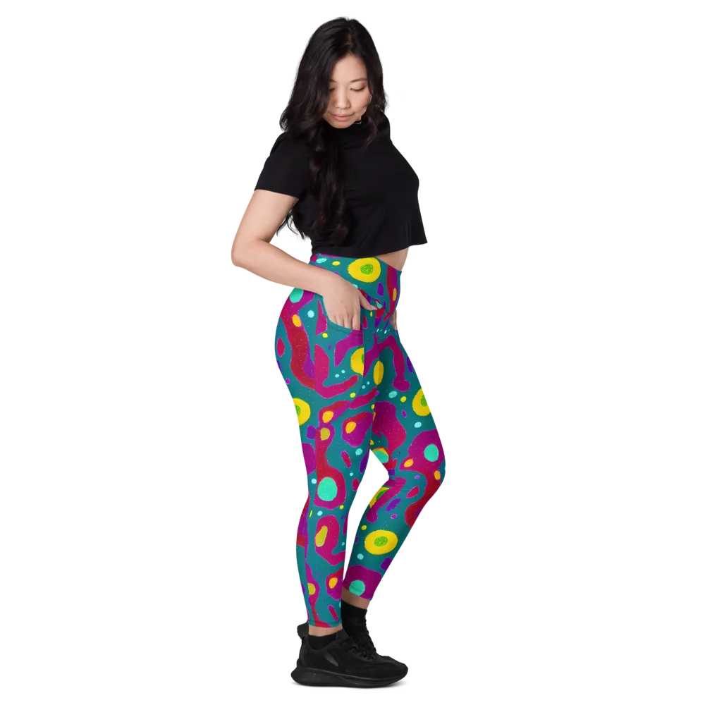 Aqua Psyche on Leggings with Pockets — Right