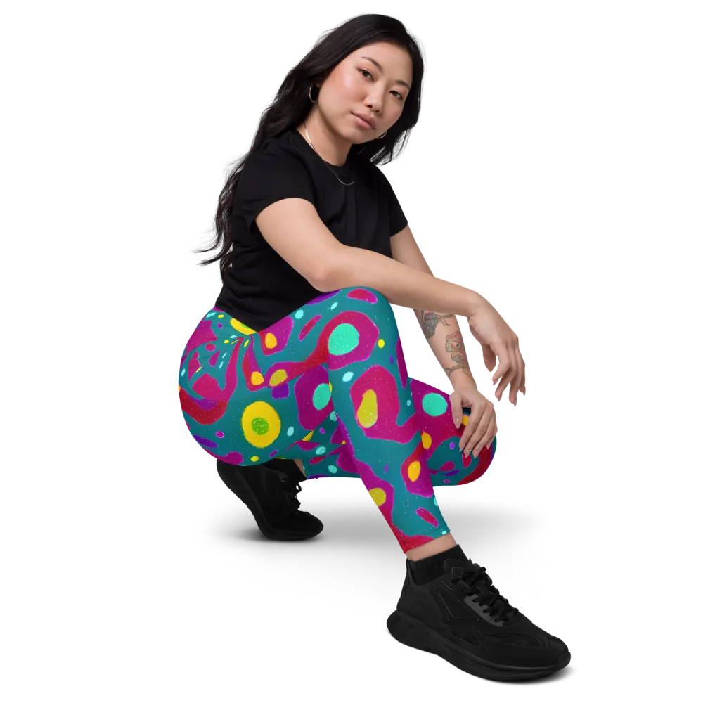 Aqua Psyche on Leggings with Pockets — Right Front